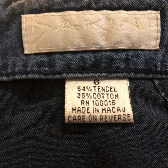 Dakini Denim Skirt w/side leather lace up and . Size 6. - Picture 4 of 5